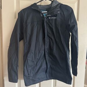 Youth Large Columbia Black Hooded Rain Jacket